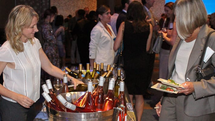 Holly Beach pours a taste of St. Michele wine