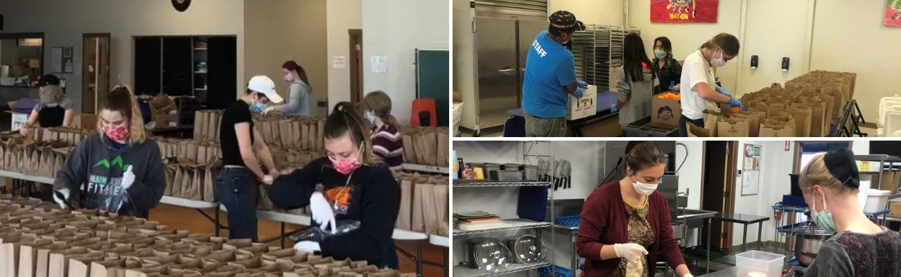 Boys & Girl Clubs volunteers preparing meals for Montana's COVID-19 affected communities. 